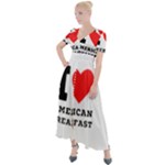 I love American breakfast Button Up Short Sleeve Maxi Dress