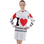 I love American breakfast Long Sleeve Hoodie Dress