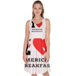 I love American breakfast Knee Length Skater Dress With Pockets