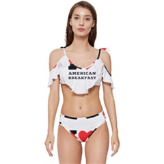 Ruffle Edge Tie Up Bikini Set	 
