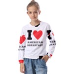 I love American breakfast Kids  Long Sleeve Tee with Frill 