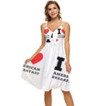 I love American breakfast Sleeveless Tie Front Chiffon Dress