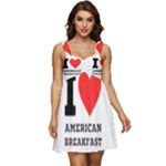 I love American breakfast Ruffle Strap Babydoll Chiffon Dress