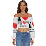 I love American breakfast Long Sleeve Crinkled Weave Crop Top