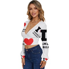 Long Sleeve Deep-V Velour Top 