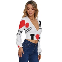 Long Sleeve Deep-V Velour Top 