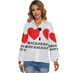 I love American breakfast Women s Long Sleeve Button Up Shirt