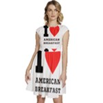 I love American breakfast Cap Sleeve High Waist Dress