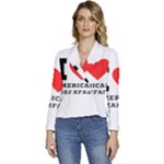 I love American breakfast Women s Long Sleeve Revers Collar Cropped Jacket