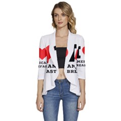 Women s 3/4 Sleeve Ruffle Edge Open Front Jacket 