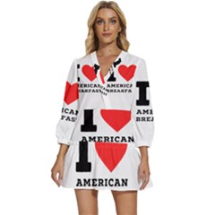 V-Neck Placket Mini Dress 