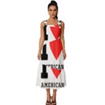 I love American breakfast Square Neckline Tiered Midi Dress