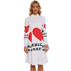 Long Sleeve Shirt Collar A-Line Dress 