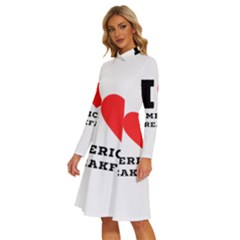 Long Sleeve Shirt Collar A-Line Dress 