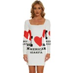 I love American breakfast Long Sleeve Square Neck Bodycon Velvet Dress