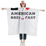 I love American breakfast Women s Hooded Rain Ponchos