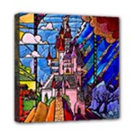 Beauty Stained Glass Castle Building Mini Canvas 8  x 8  (Stretched)