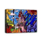 Beauty Stained Glass Castle Building Mini Canvas 7  x 5  (Stretched)