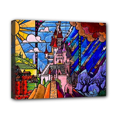 Beauty Stained Glass Castle Building Canvas 10  x 8  (Stretched) from ArtsNow.com