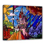 Beauty Stained Glass Castle Building Canvas 24  x 20  (Stretched)