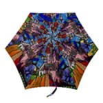 Beauty Stained Glass Castle Building Mini Folding Umbrellas