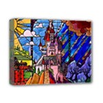 Beauty Stained Glass Castle Building Deluxe Canvas 14  x 11  (Stretched)