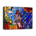 Beauty Stained Glass Castle Building Deluxe Canvas 16  x 12  (Stretched) 