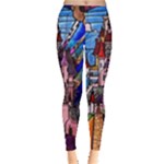 Beauty Stained Glass Castle Building Leggings 