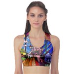 Beauty Stained Glass Castle Building Sports Bra