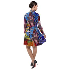 Long Sleeve Chiffon Shirt Dress 
