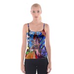 Beauty Stained Glass Castle Building Spaghetti Strap Top
