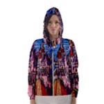 Beauty Stained Glass Castle Building Women s Hooded Windbreaker