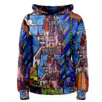 Beauty Stained Glass Castle Building Women s Pullover Hoodie