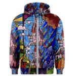 Beauty Stained Glass Castle Building Men s Zipper Hoodie