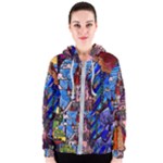 Beauty Stained Glass Castle Building Women s Zipper Hoodie