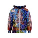Beauty Stained Glass Castle Building Kids  Zipper Hoodie