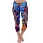 Beauty Stained Glass Castle Building Capri Winter Leggings 