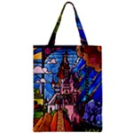 Beauty Stained Glass Castle Building Zipper Classic Tote Bag