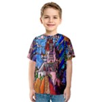 Beauty Stained Glass Castle Building Kids  Sport Mesh Tee