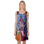 Beauty Stained Glass Castle Building Sleeveless Satin Nightdress