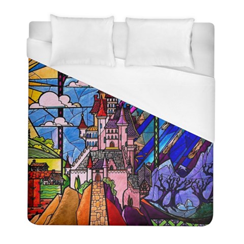 Beauty Stained Glass Castle Building Duvet Cover (Full/ Double Size) from ArtsNow.com