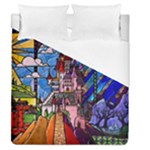 Beauty Stained Glass Castle Building Duvet Cover (Queen Size)