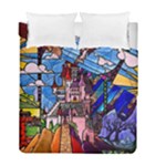 Beauty Stained Glass Castle Building Duvet Cover Double Side (Full/ Double Size)