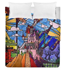 Beauty Stained Glass Castle Building Duvet Cover Double Side (Queen Size) from ArtsNow.com