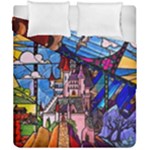 Beauty Stained Glass Castle Building Duvet Cover Double Side (California King Size)
