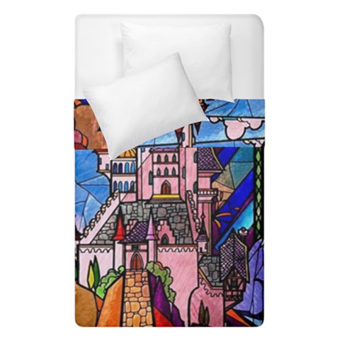 Beauty Stained Glass Castle Building Duvet Cover Double Side (Single Size) from ArtsNow.com