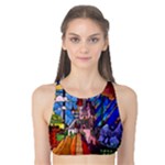Beauty Stained Glass Castle Building Tank Bikini Top
