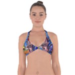 Beauty Stained Glass Castle Building Halter Neck Bikini Top