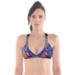 Beauty Stained Glass Castle Building Plunge Bikini Top