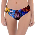 Beauty Stained Glass Castle Building Reversible Classic Bikini Bottoms